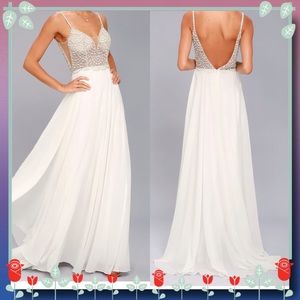 Lulus White Beaded Rhinestone